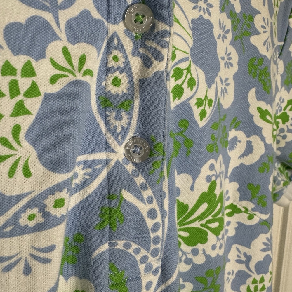 Gretchen Scott Dress Serve It Up Flora Periwinkle Stretchy Jersey Women's Medium - Picture 9 of 10